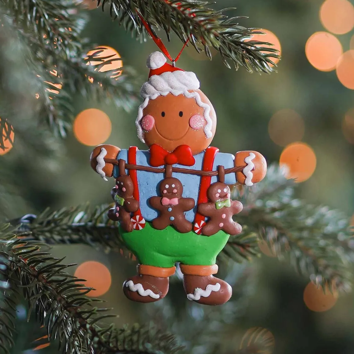 Shatterproof Christmas Ornament Gingerbread Man | Blue-green | 12 Cm