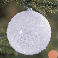 Shatterproof Transparent Christmas Bauble 8cm White
