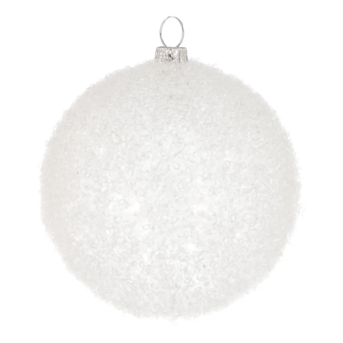 Shatterproof Transparent Christmas Bauble 8cm White