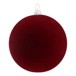 Shatterproof Velvet Maroon Bauble 8cm