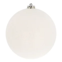 Shatterproof XL Christmas Bauble 15cm White Glitter