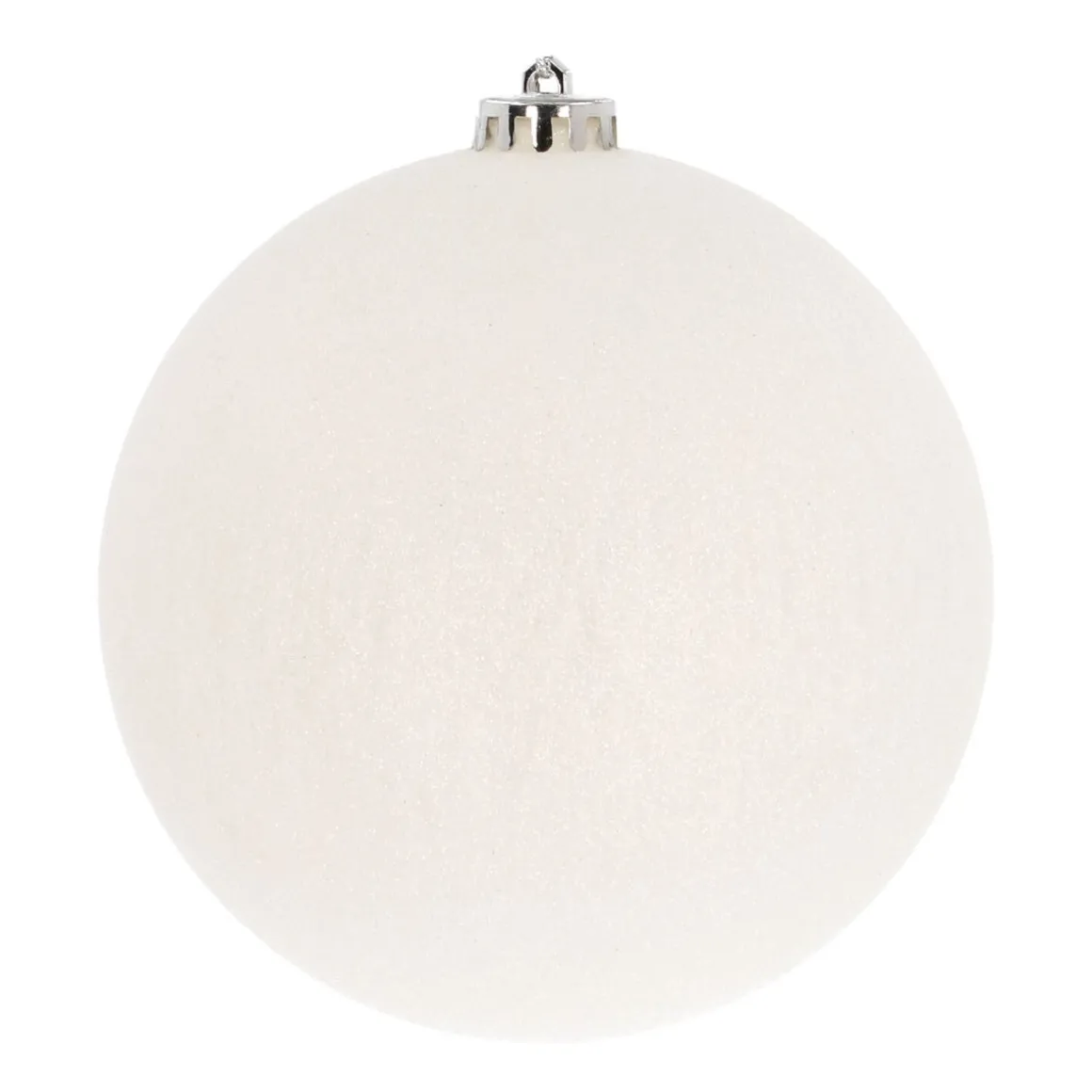 Shatterproof XL Christmas Bauble 15cm White Glitter