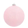 Shatterproof XL Christmas Bauble Glitter Soft Pink 15 Cm