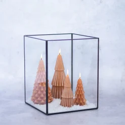 Small 3D Ochre Christmas Tree Candle