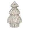 Small Voluminous Silver LED Christmas Tree In Crackle Glass