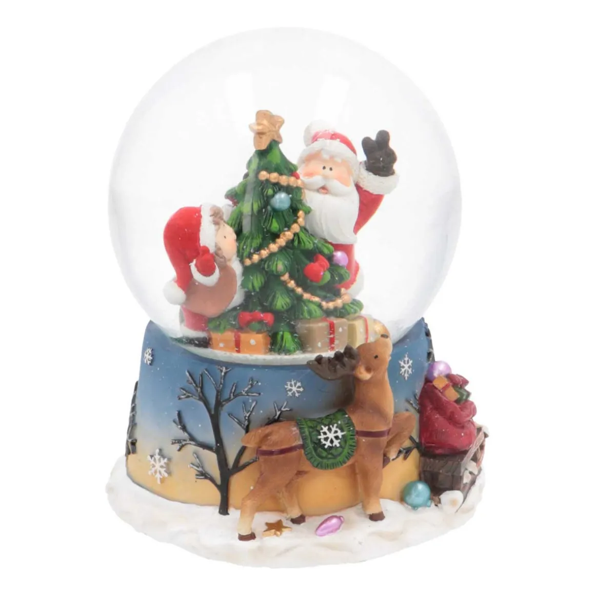 Snow Globe With Santa And Child | Music | ⌀9cm | 15cm Tall