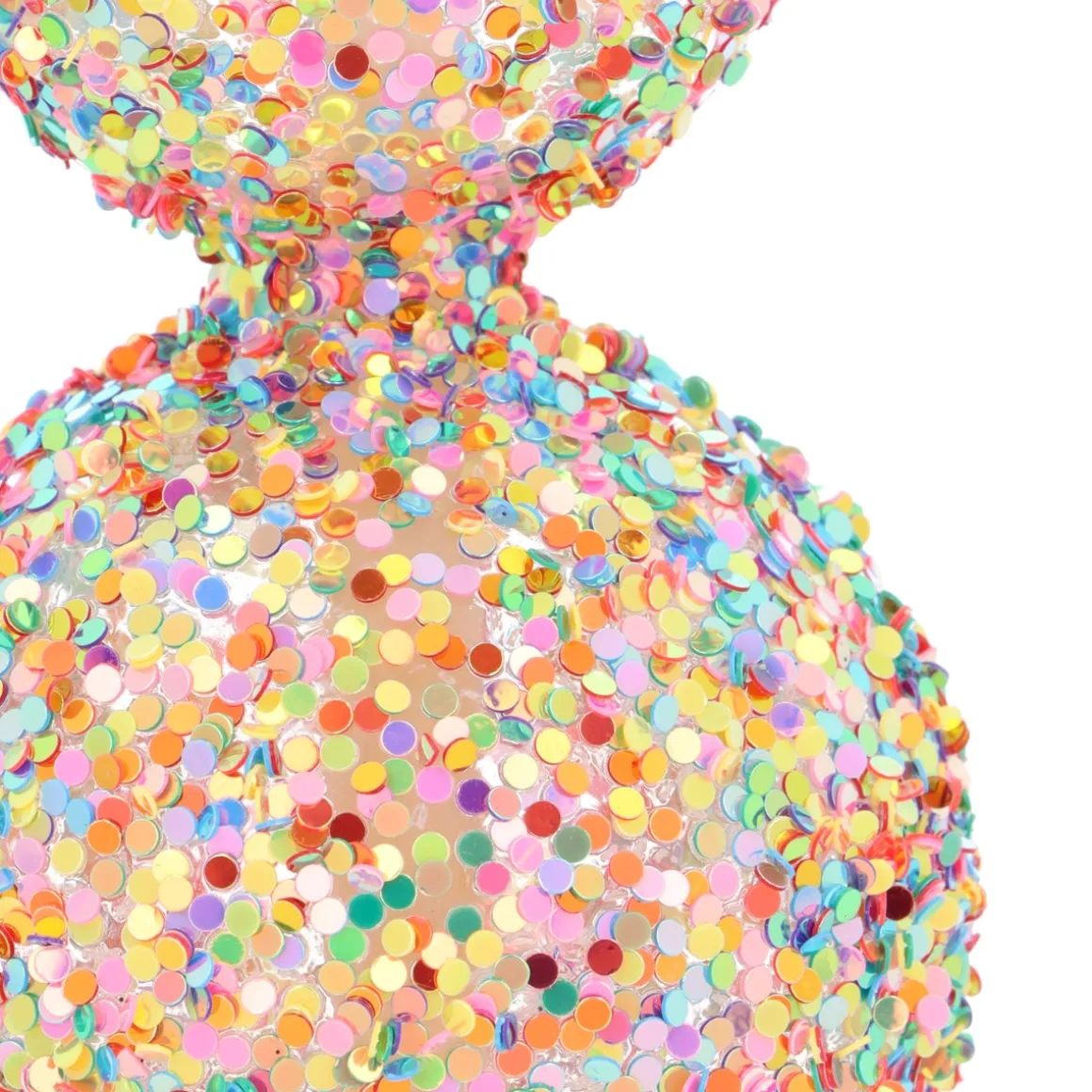 Sparkling Glass Tree Topper With Multicolor Sequins