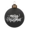 Special Glass Christmas Bauble 'Merry Christmas' 8cm Black
