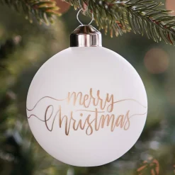 Special Glass Christmas Bauble 'Oh Deer' 8cm White