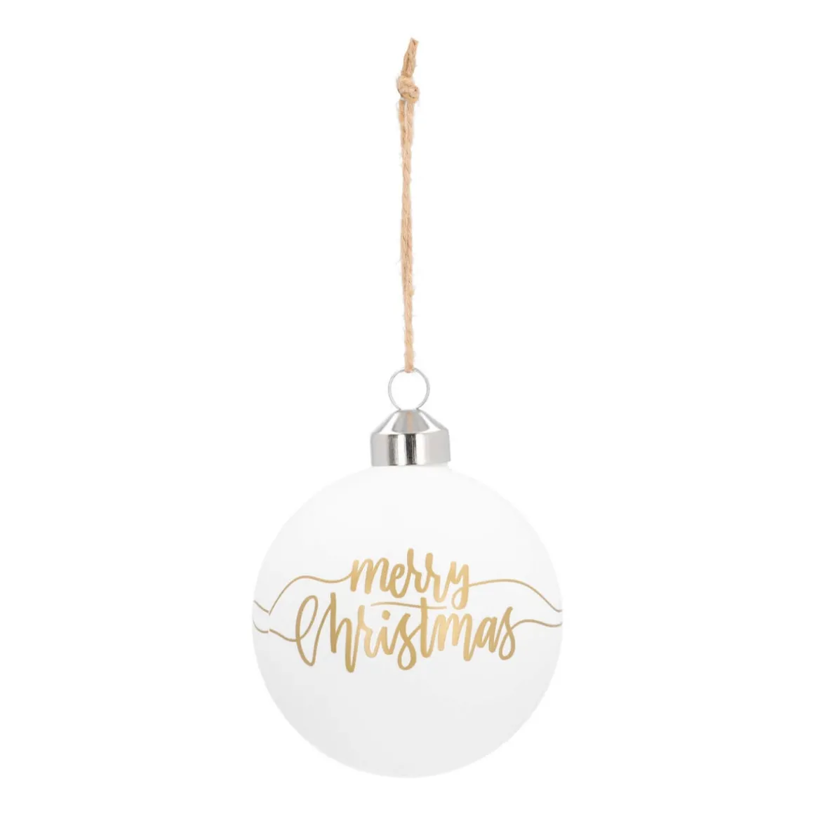 Special Glass Christmas Bauble 'Oh Deer' 8cm White