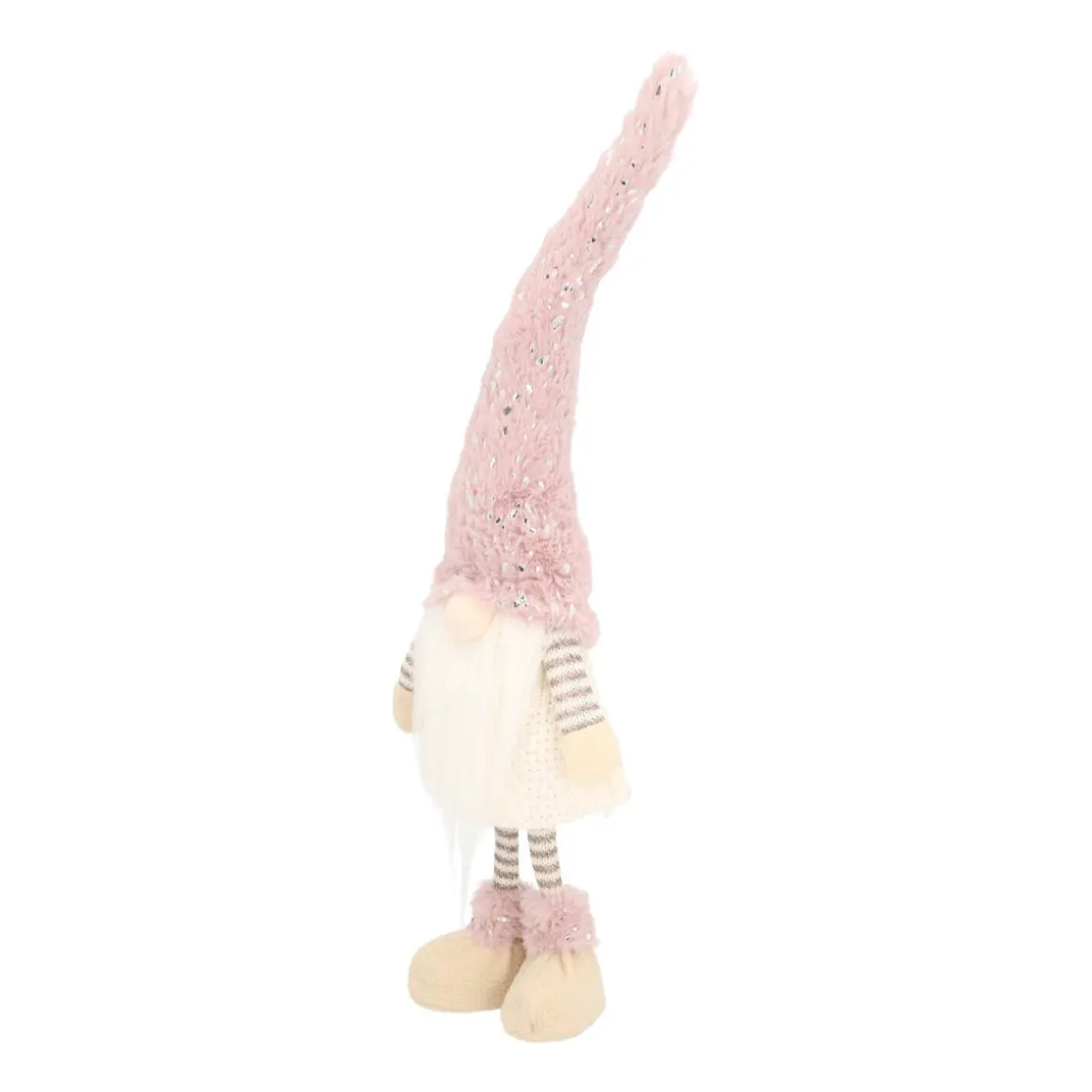 Standing Gnome 52cm Pink/silver