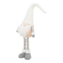 Standing Gnome With Telescopic Legs 65/85cm Cream