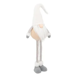 Standing Gnome With Telescopic Legs 65/85cm Cream