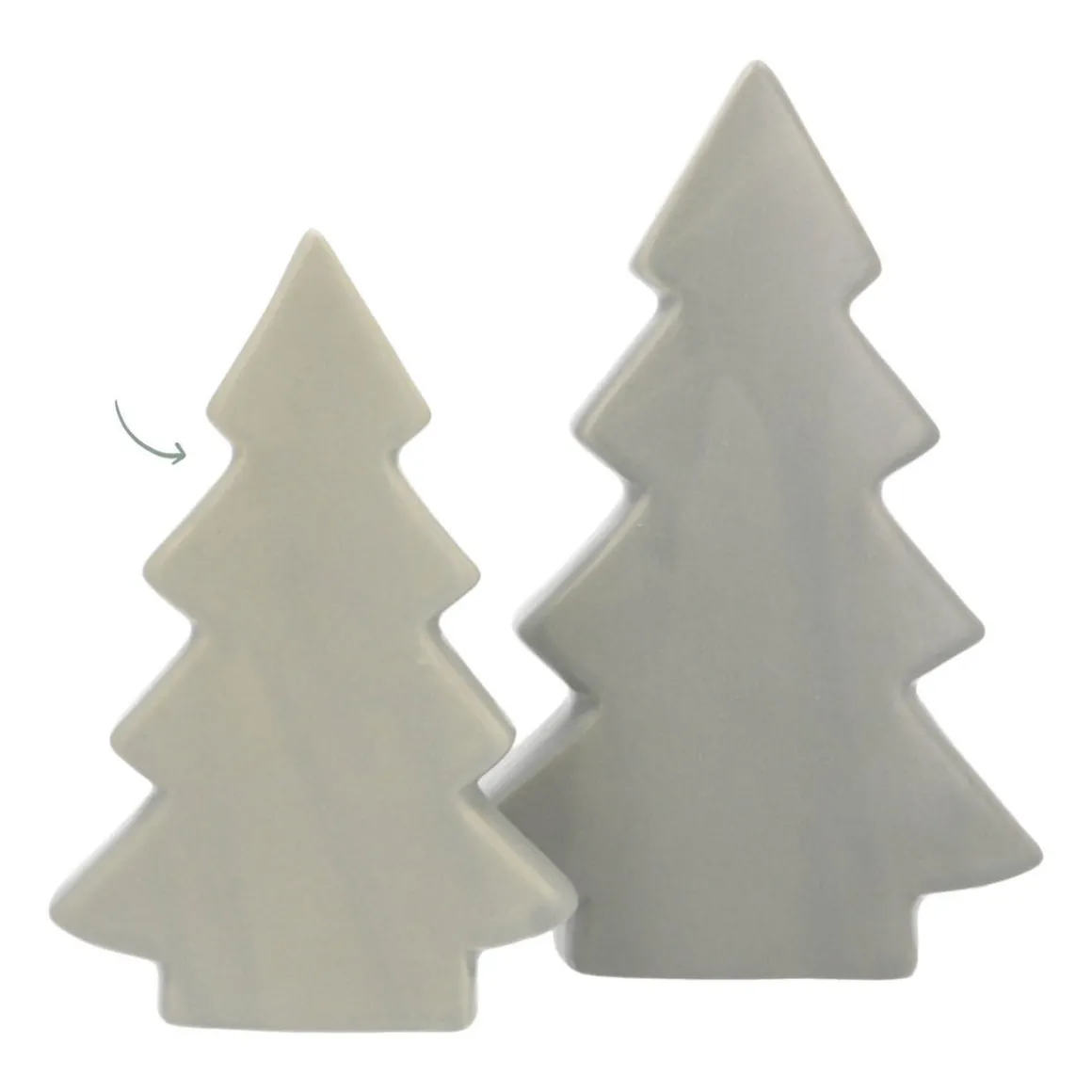 Standing Porcelain Christmas Tree | 16.5 Cm | Matte Green
