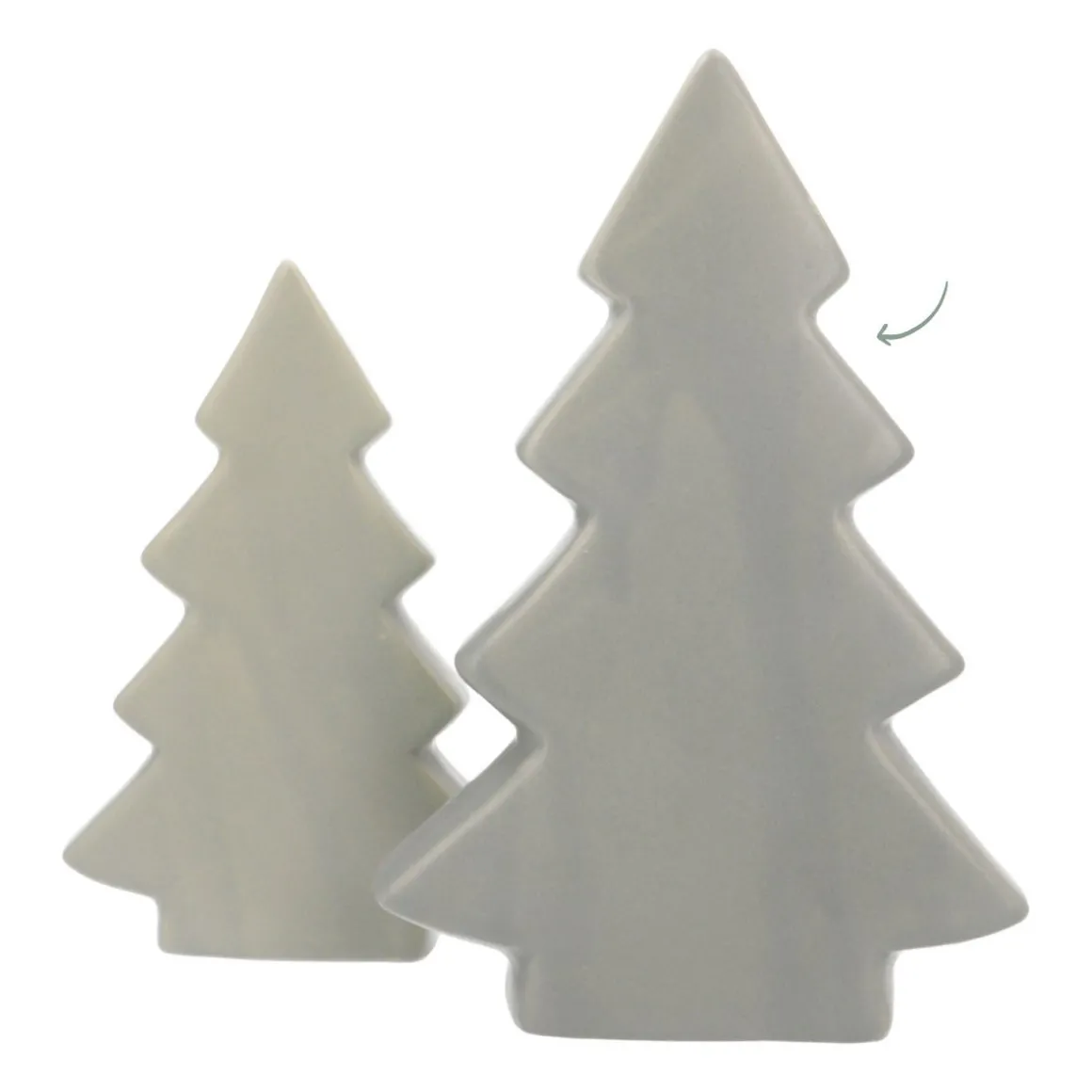 Standing Porcelain Christmas Tree | 20 Cm | Matte Green