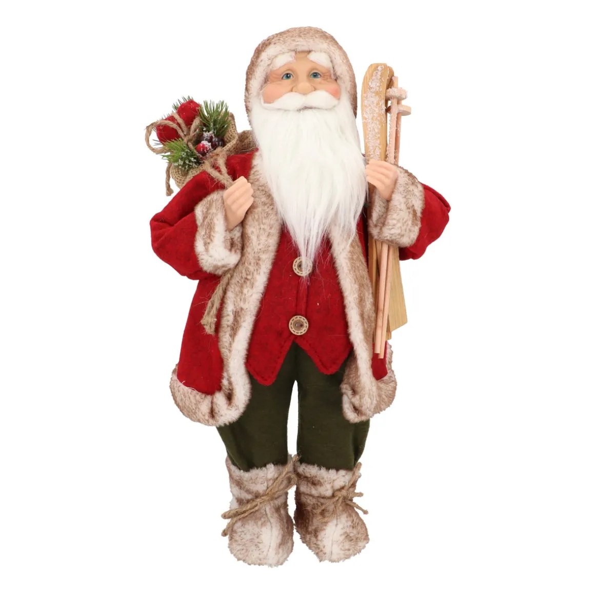 Standing Santa Claus | Bordeaux-green | 45cm/18in | Cloth