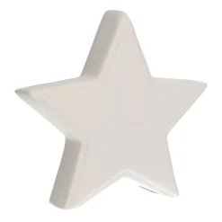 Star With LED White 21 Cm Porcelain