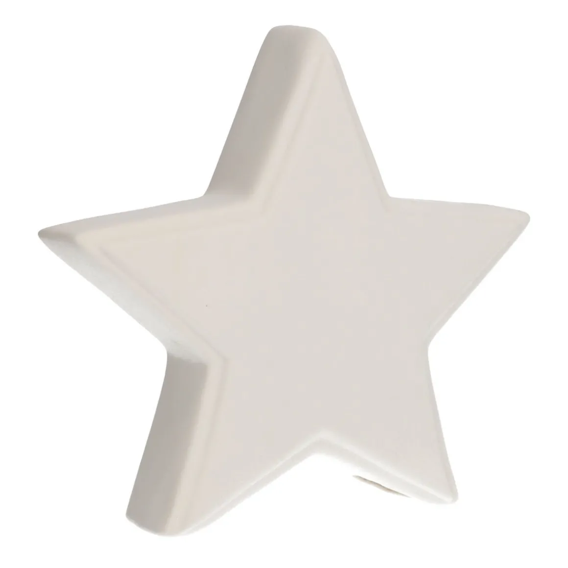 Star With LED White 21 Cm Porcelain