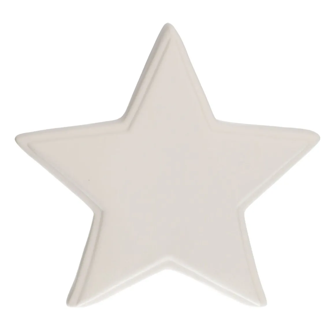 Star With LED White 21 Cm Porcelain