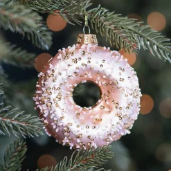 Stylish Donut Ornament With Gold Beads