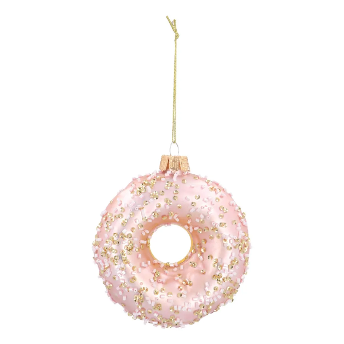 Stylish Donut Ornament With Gold Beads