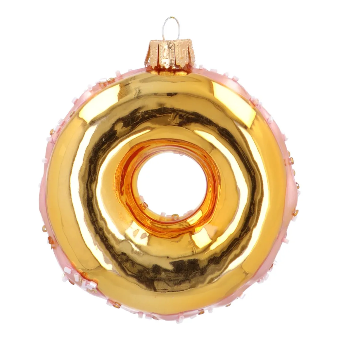 Stylish Donut Ornament With Gold Beads
