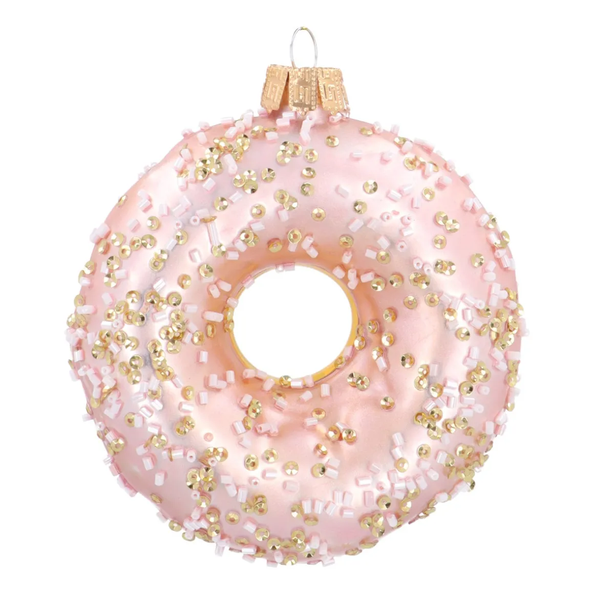 Stylish Donut Ornament With Gold Beads