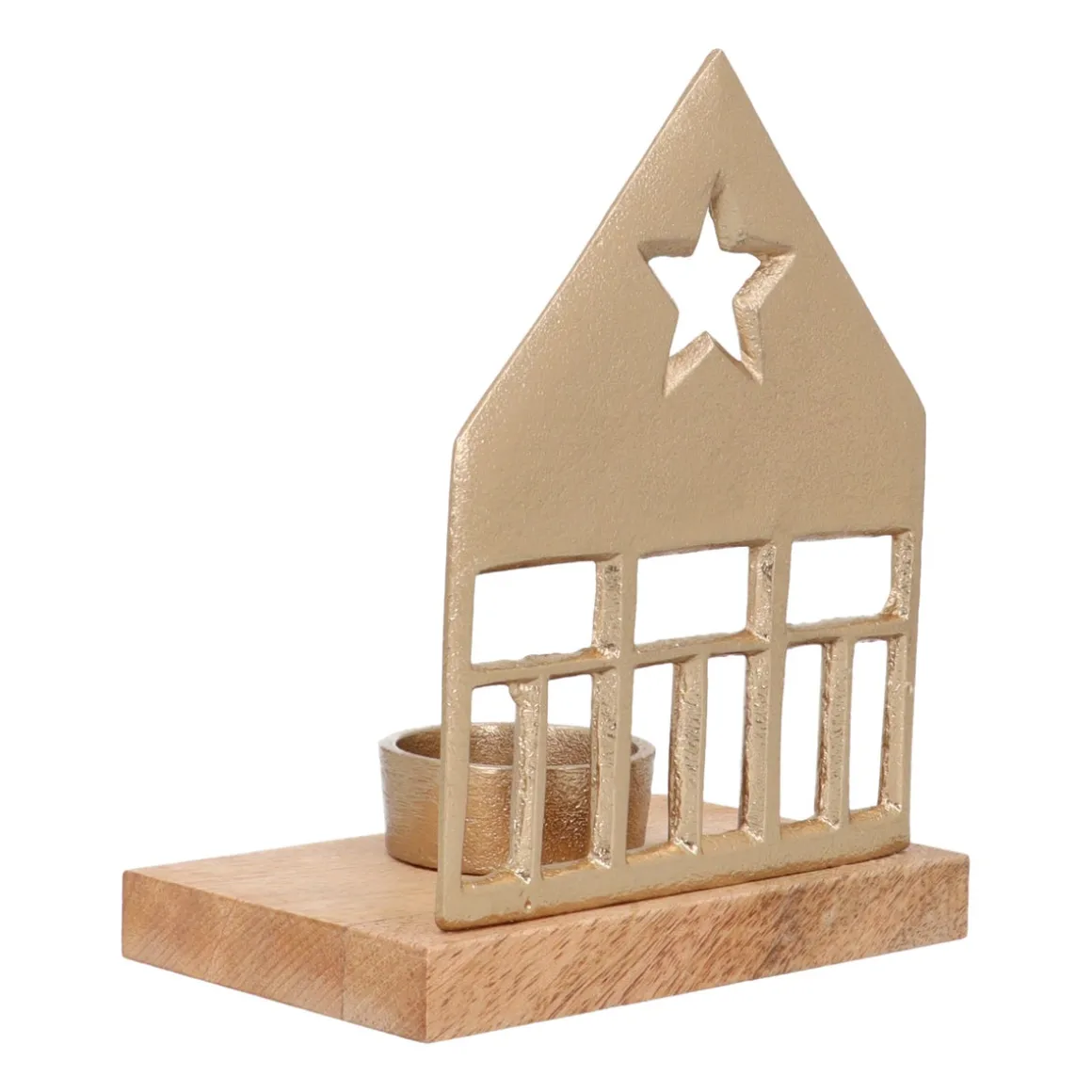 Stylish Gold House With Tealight Holder