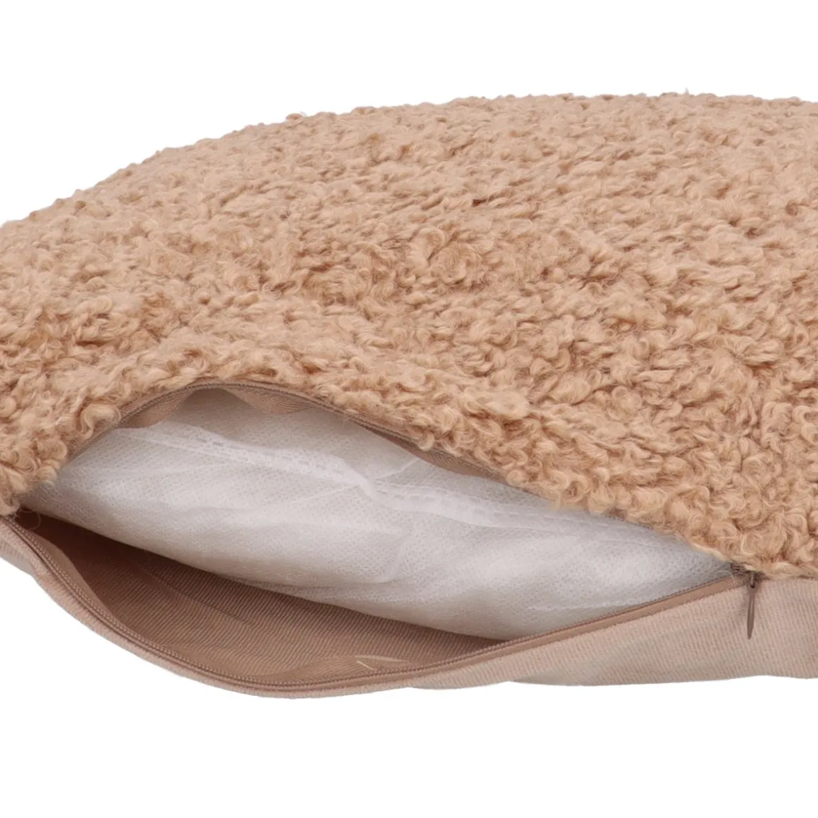 Stylish Sand-colored Teddy Throw Pillow