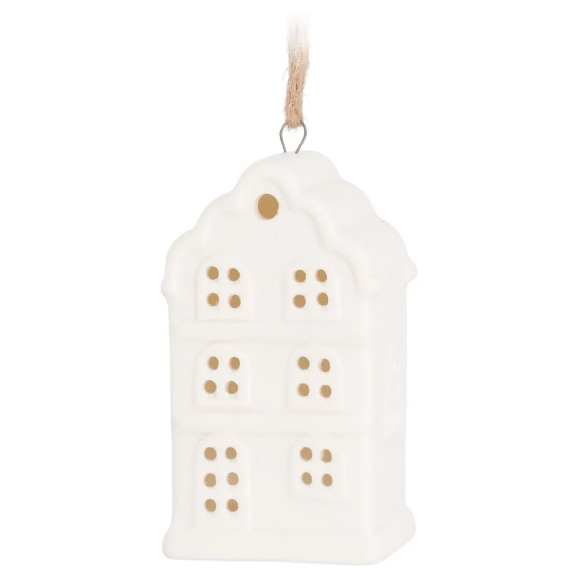 Stylish White Canal House Christmas Ornament