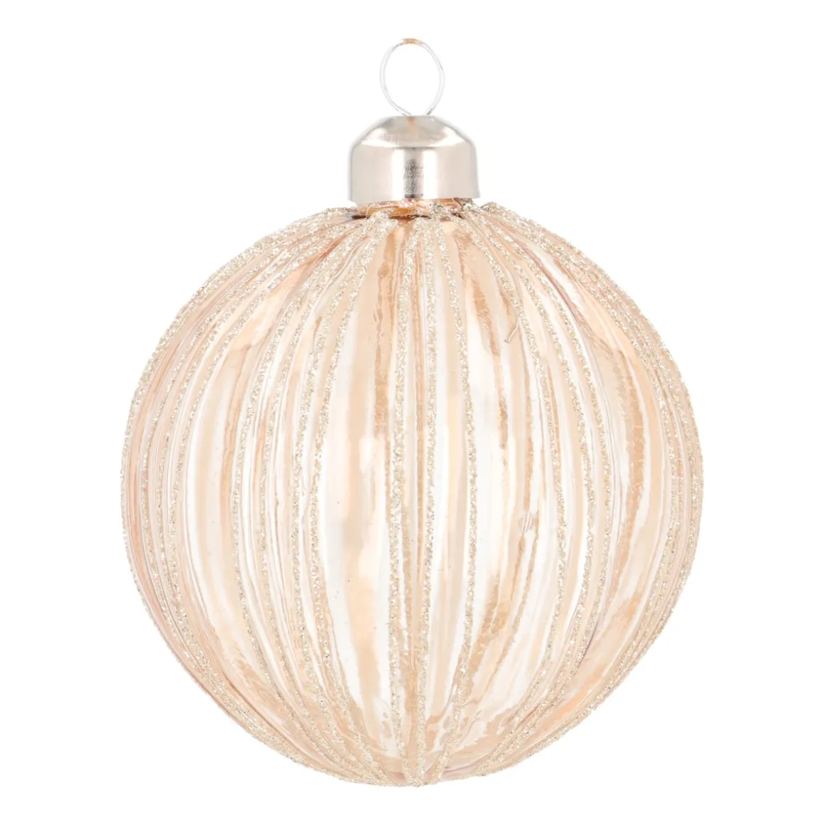 Taupe Christmas Bauble With Refined Relief