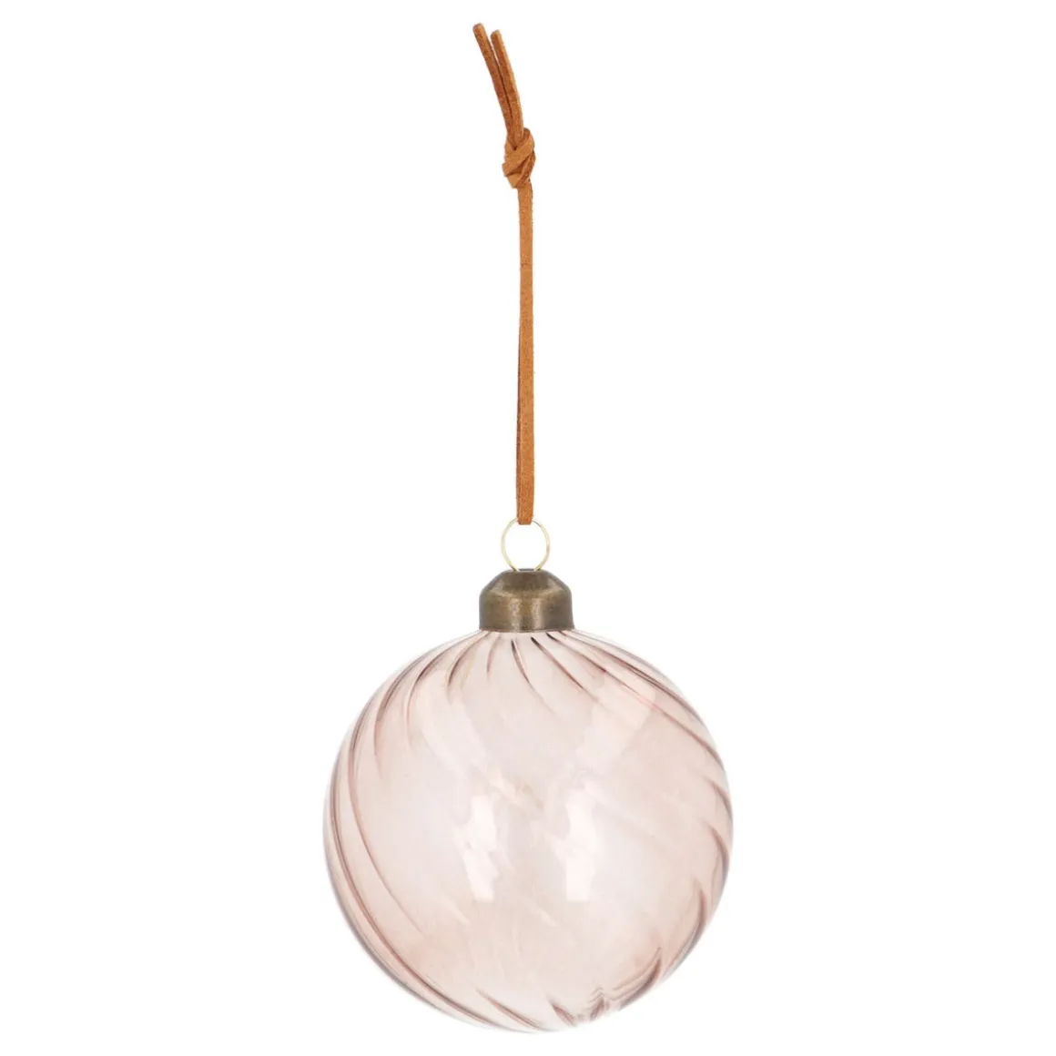 Taupe Christmas Bauble With Elegant Swirls