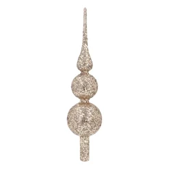 Taupe Glass Glitter Tree Topper