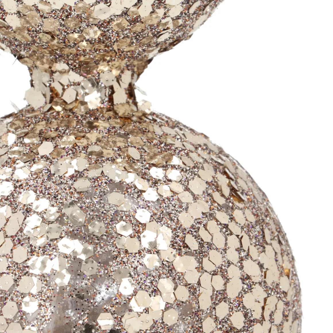 Taupe Glass Glitter Tree Topper