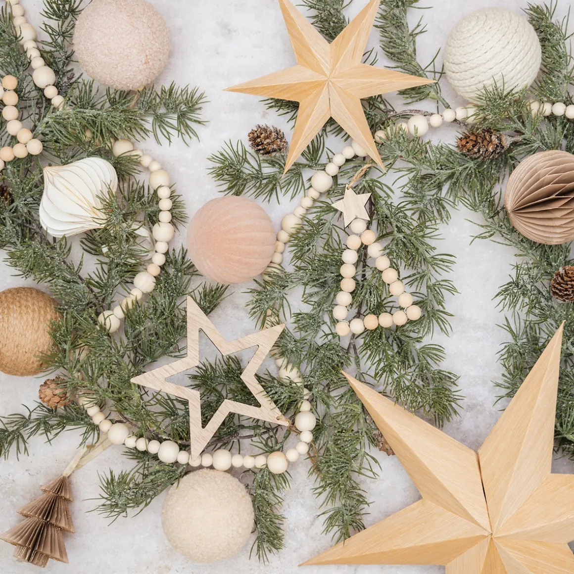 Taupe Paper Christmas Bauble 8 Cm