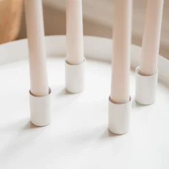 Taupe Tray With Magnetic Candle Holders