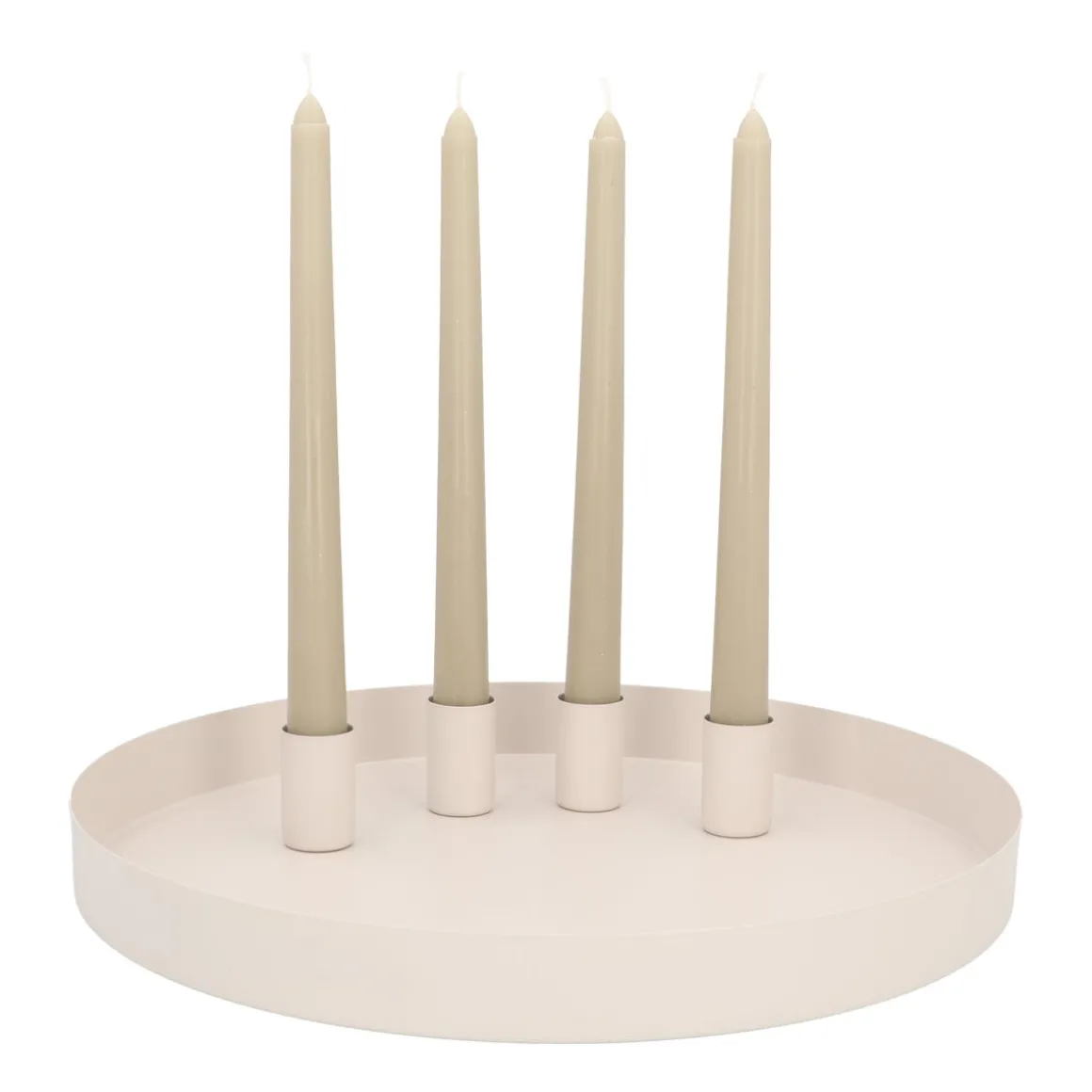 Taupe Tray With Magnetic Candle Holders