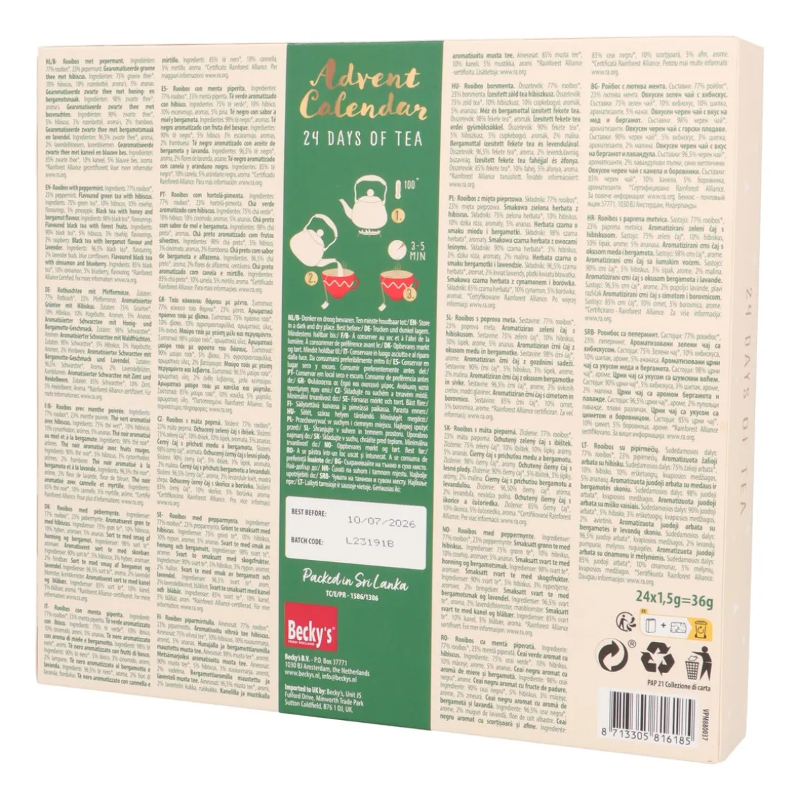 Tea Advent Calendar For The Holidays
