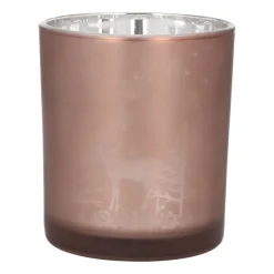 Tealight Holder Reindeer | Glass | 10cm | Taupe