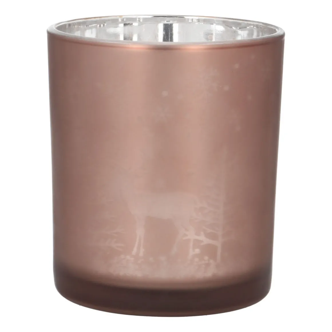 Tealight Holder Reindeer | Glass | 10cm | Taupe