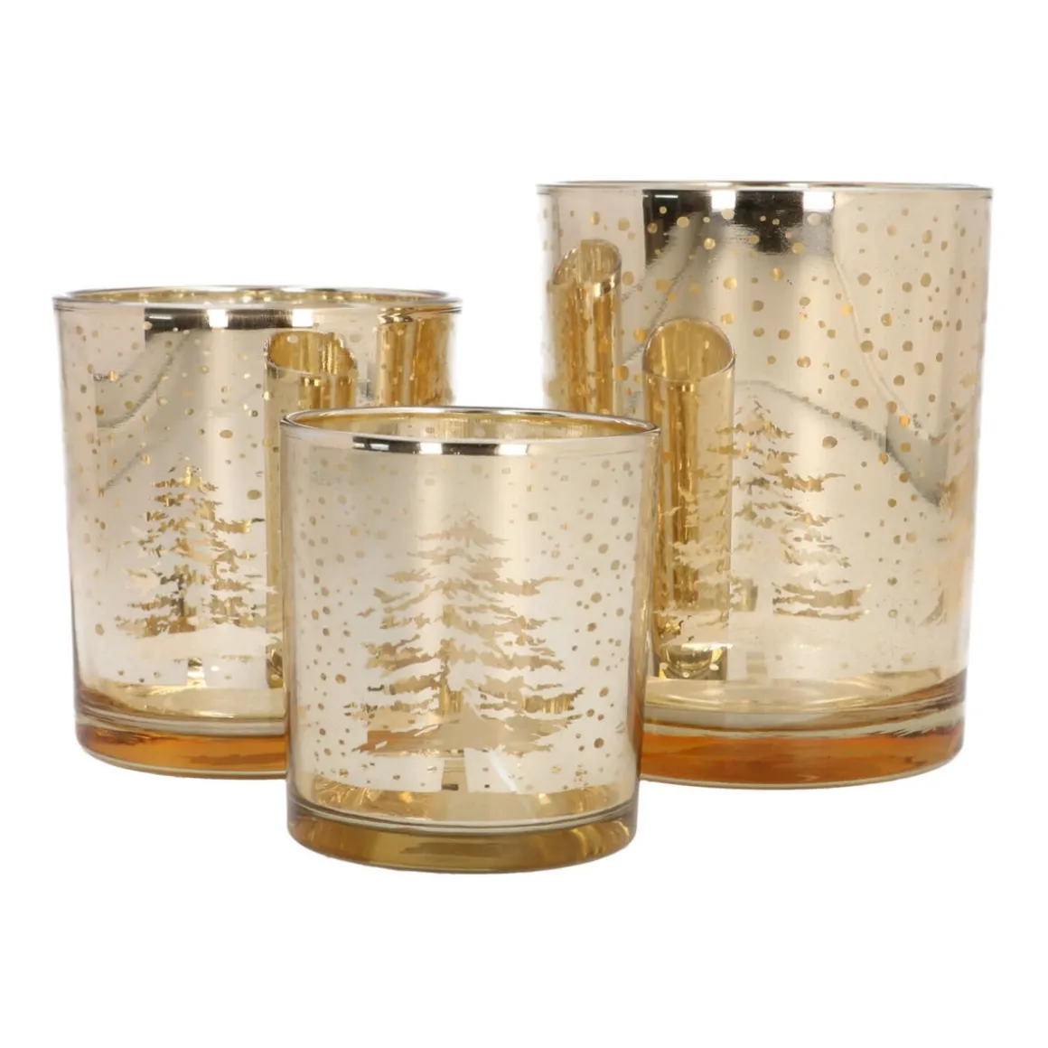 Tealight Holder Tree Design 8 Cm Gold