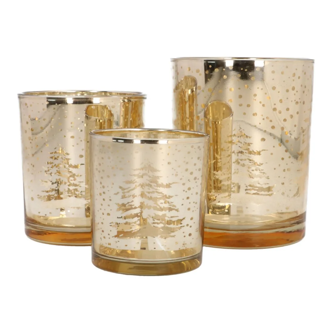 Tealight Holder Tree Design 10 Cm Gold