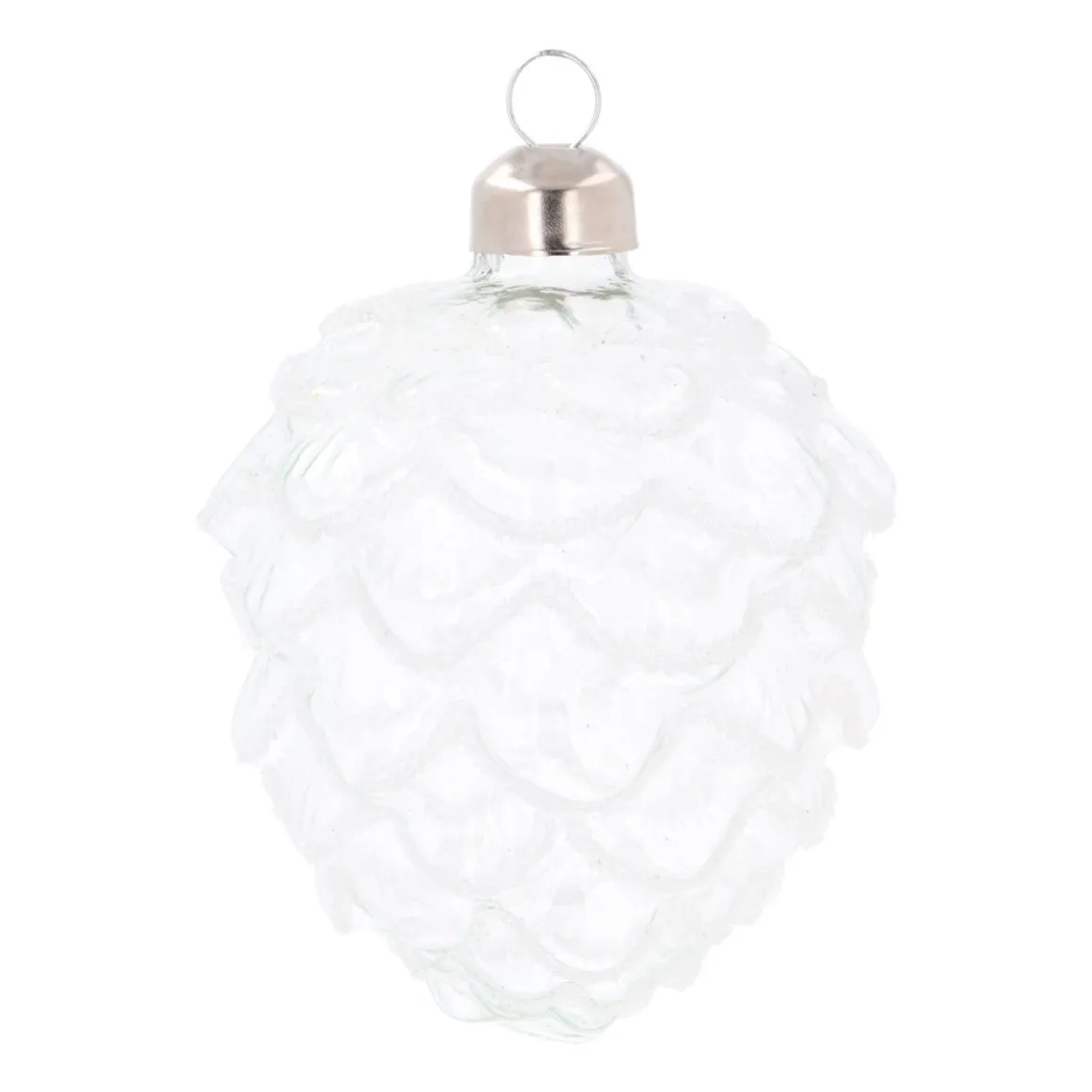 Transparent Glass Pine Cone With Frost