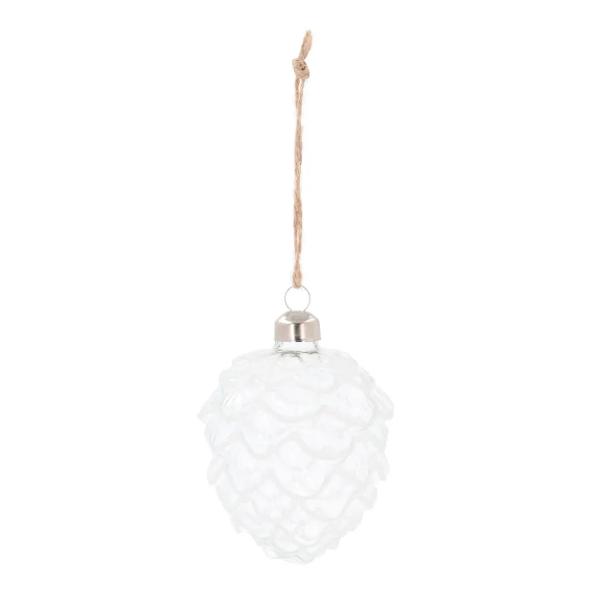 Transparent Glass Pine Cone With Frost