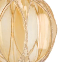 Transparent Gold Christmas Bauble With Glitters