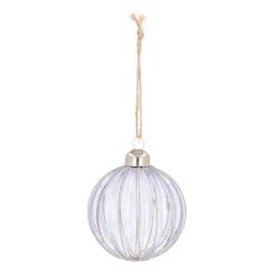 Transparent Lavender Christmas Bauble With Glitters