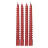 Twisted Red Dinner Candles (set Of 4)