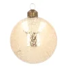Unique Glass Christmas Bauble Ice Droplets 8cm Light Gold