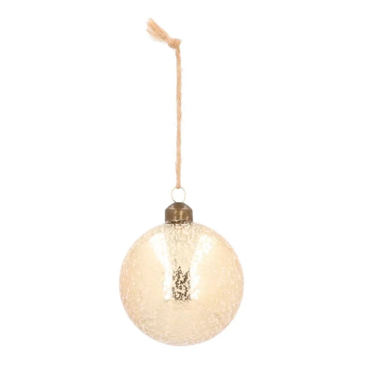 Unique Glass Christmas Bauble Ice Droplets 8cm Light Gold