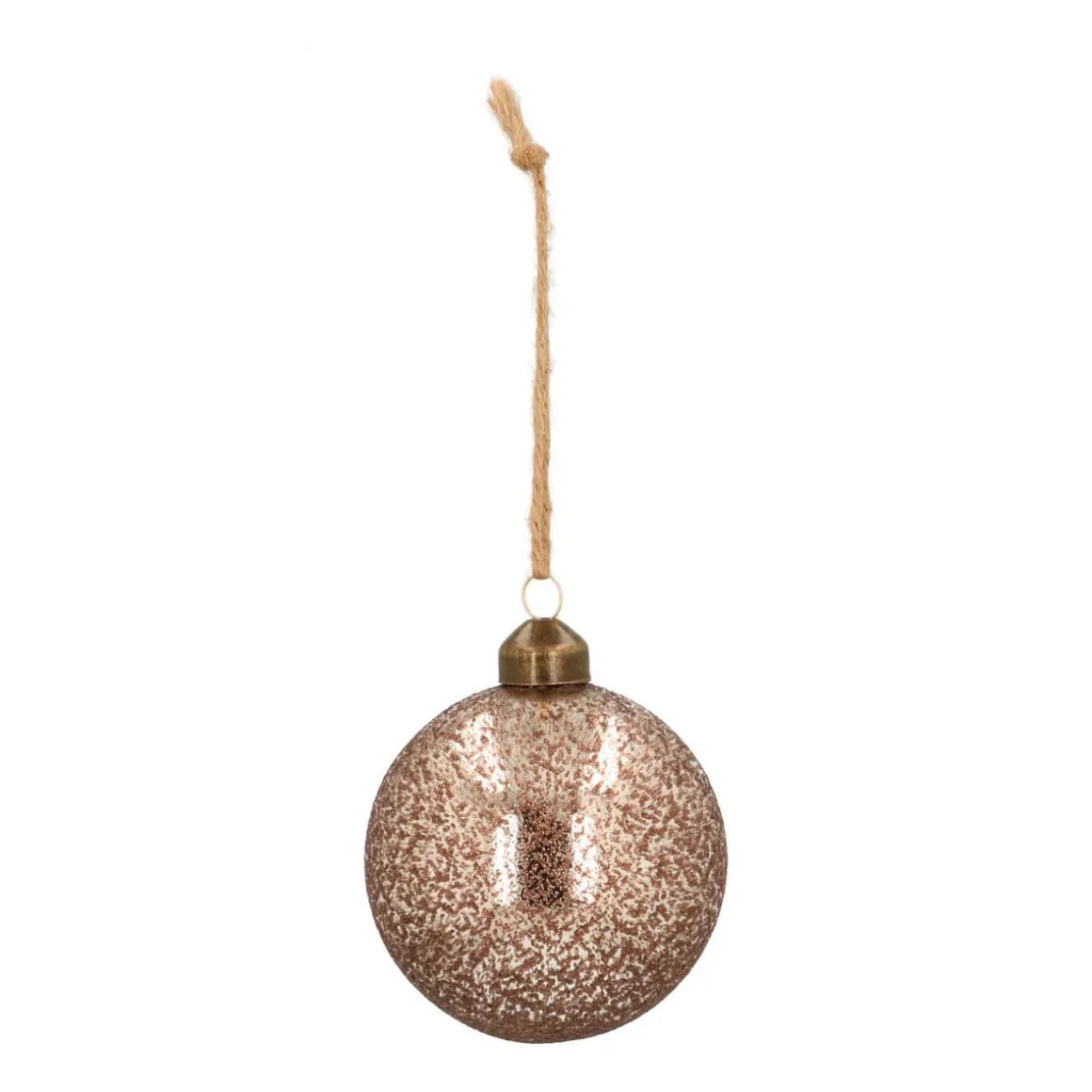 Unique Glass Christmas Bauble Ice Droplets 8cm Brown